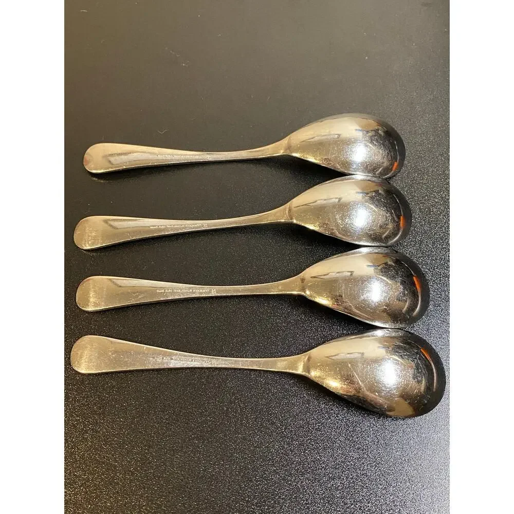 4 J.A. Henckels International Manor Pattern Oval Soup Spoons 7-3/8
